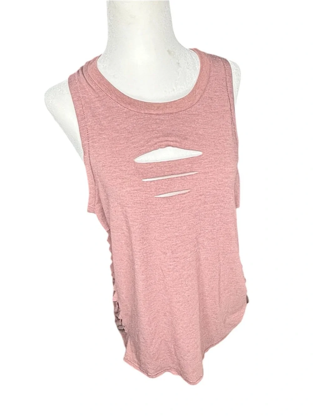 ALO Yoga Sleeveless Blush Pink Cut It Out Muscle Tank Top
